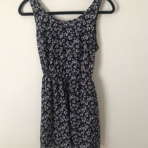 Navy Blue Floral Dress